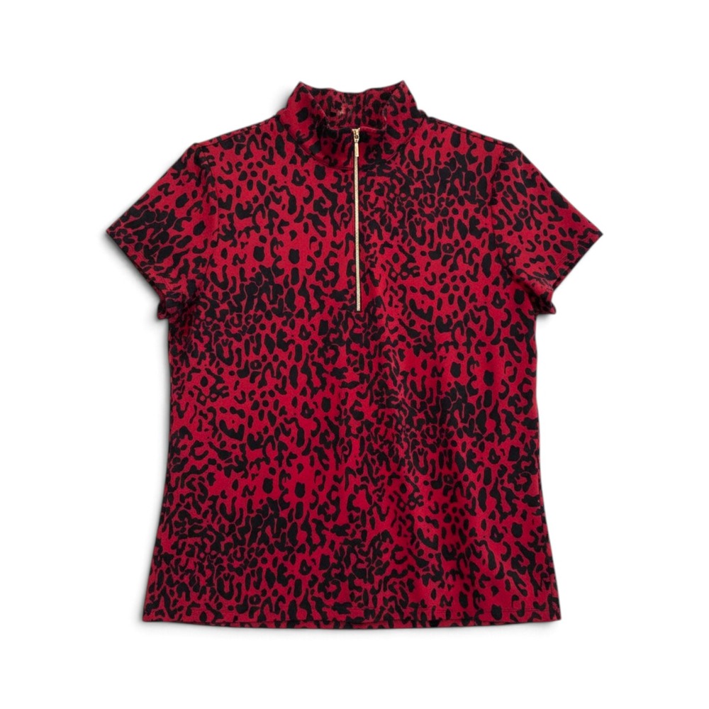 Zenergy Golf by Chico's Animal Print Top Womens L Golfcore Tennis Pickleball